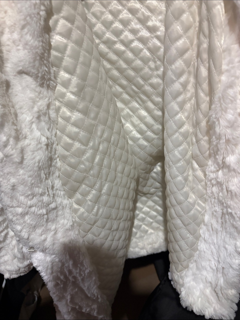 White Faux Fur Shawl Collar Jacket - Women like black jacket. Jolt size large - Picture 7 of 15